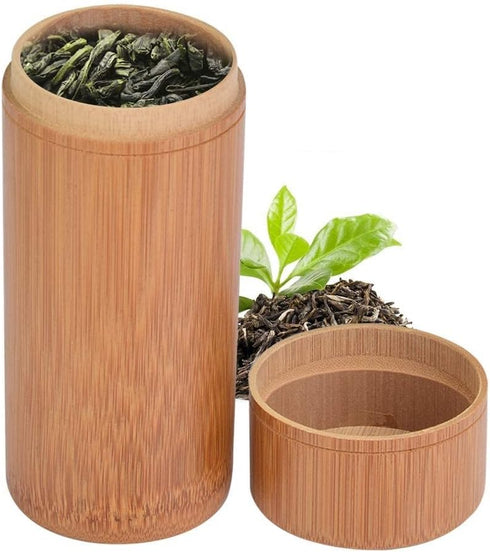 Mumusuki Tea Jar, Portable Sealed Tube Tea Storage Box Canisters Box Wake Tea Bucket for Farmhouse Kitchen Counter(M)...