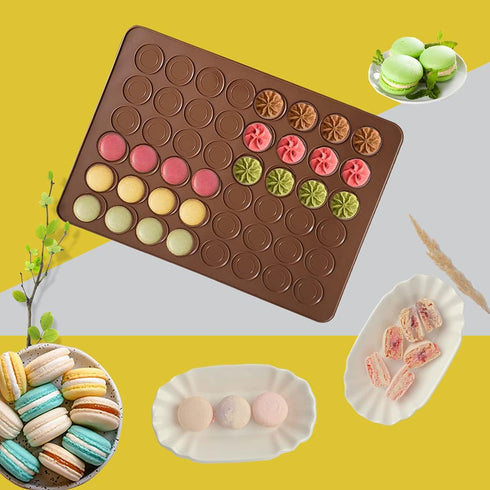 48 Capacity Silicone Baking Mats, Non-Stick Macaron Baking Mats, BPA free Macaron Baking Sheet, Macaron - Pack of 2...