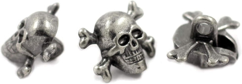Bezelry 12 Pieces Skull with Cross Bones Gray Silver Color Metal Shank Buttons 14mm (9/16 inch)...