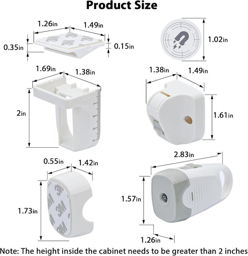 Child Magnetic Cabinet Locks (10 Locks and 2 Keys) -Baby Proofing Cabinet Latch Locks with Lighting Function, Fit Most Cabinets and Drawers (10+2)...