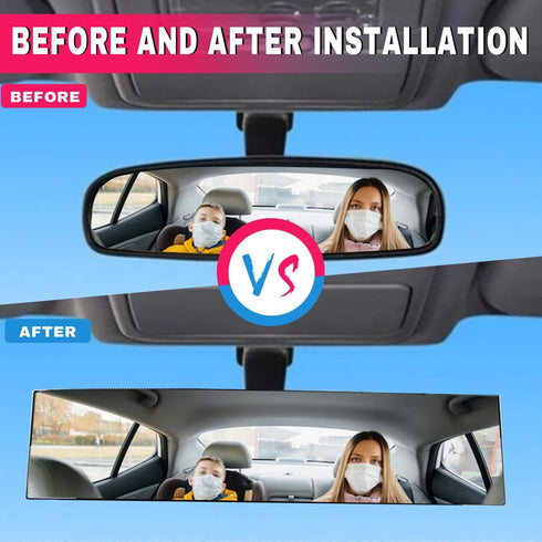 Rear View Mirror for Car, Mirrors Universal 12 Inch Interior Clip On Panoramic Rearview Mirror,HD Anti Glare Wide Angle and Reduce Blind Spot,Univ...