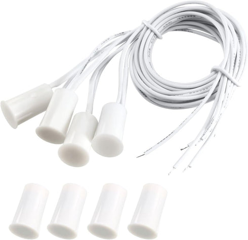 uxcell N.O. Recessed Wired Security Window Door Contact Sensor Alarm Magnetic Reed Switch White RC-33 4pcs...