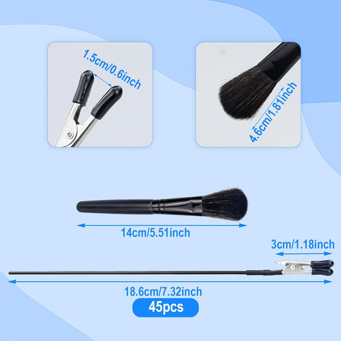 45PCS Alligator Clip Sticks (Upgrade Rubber Tips) for Model Painting and 1PCS Cleaning Brush for Airbrush Spraying Hobby Modeling Parts for DIY Ca...