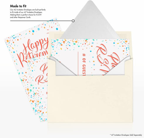 LUXPaper A2 Contour Flap Invitation Envelopes | 4 3/8" x 5 3/4" | White | 80lb. Text | 100% Recycled | 50 Qty...