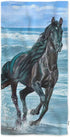oFloral Horse Hand Towels,Beautiful Black Horses Running On The Beach Soft Comfortable Super-Absorbent Towel for Bath/Kitchen/Yoga/Golf/Hair Towel...