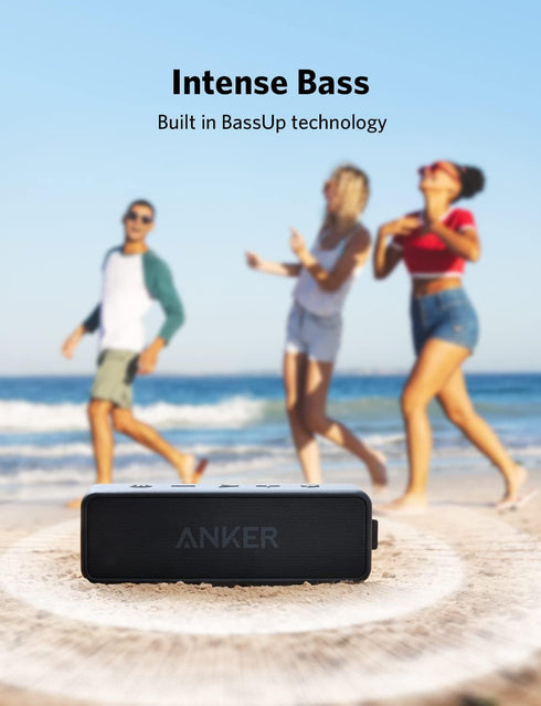 Anker Soundcore 2 Portable Bluetooth Speaker with 12W Stereo Sound, Bluetooth 5, Bassup, IPX7 Waterproof, 24-Hour Playtime, Wireless Stereo Pairin...