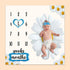 Baby Monthly Milestone Blanket, Daisy Big White Blanket for Nursery, Unisex for Newborn 1-12 Months, includes 4 Frame and 1 Headband 47"x47" BTLSP...