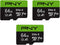 PNY 64GB Elite-X Class 10 U3 V30 microSDXC Flash Memory Card, 3 Count (Pack of 1) - 100MB/s, Class 10, U3, V30, A1, 4K UHD, Full HD, UHS-I, micro ...