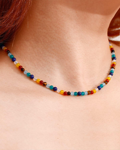 Jewever 7 Chakra Gemstone Beaded Necklaces for Women Healing Crystal Anxiety Relief Items Meditation Balance Strand Jewelry for Women...