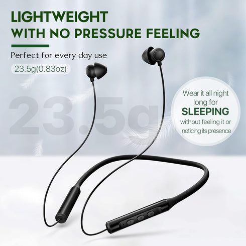 Hearprotek Wireless Lightweight Sleeping Headphones, Neckband Bluetooth 5.2 Wireless Sleep in-Ear Earbuds, Ultra Soft Portable Sleep Headphones fo...