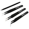 MMOBIEL 3x Industrial Precision ESD Tweezers Anti-Static Stainless Steel for Electronics Tools, Jewelry, Computer, Laboratory Work, Crafts and Hob...