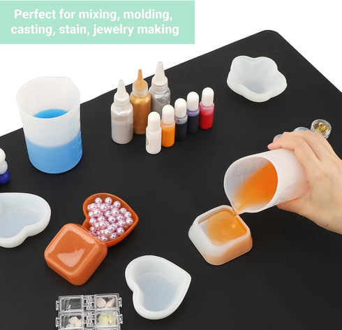 Gartful 250ml Silicone Measuring Cups, 4 PCS Large Nonstick Reusable Silicone Mixing Cups Durable Easy Clean for Epoxy Resin, Casting Molds, Stain...