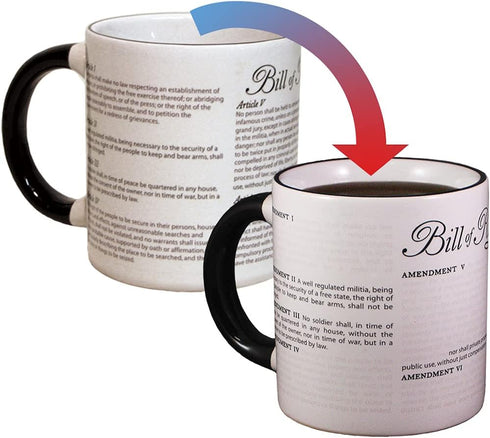 The Unemployed Philosophers Guild Color Changing Disappearing Civil Liberties Mug - Hot Coffee Transforms the Bill of Rights, Comes in Gift Box, 1...