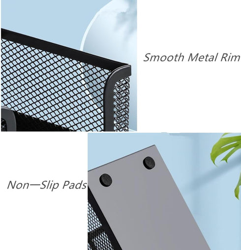 Students Office Desk Mesh Style 4 Compartments Metal Pen Holder Office Desk Organizers...