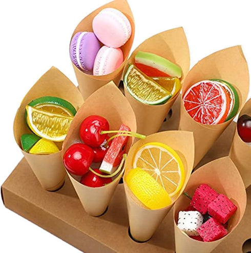 30 Pcs Kraft Paper Confetti Cones, 17x17cm(6.69x6.69inch) Wedding Confetti Cones...