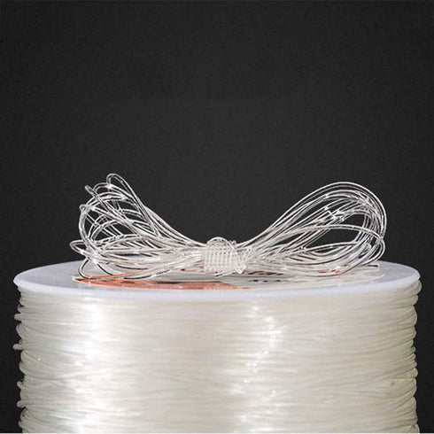 ZYAMY 0.5mm Beading Thread Transparent White Elastic Thread String Beading Cord Crystal Stretch Bracelet String for Beads Jewelry Making, 1 Roll 3...