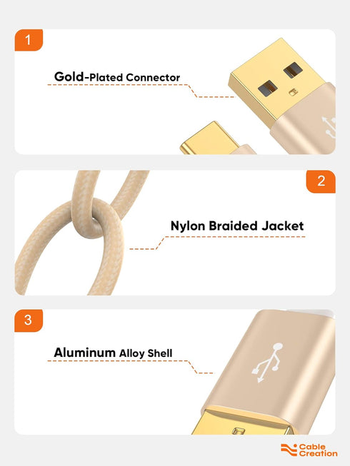 CableCreation USB A to USB C Cable 6 inch, Durable USB C to USB Cable Fast Charging 3A 480Mbps Data Short USB to C Cable for Power Bank Stylus Pen...