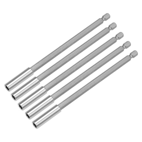 uxcell 5 Pcs 1/4 Inch Hex Shank by 6 Inch Magnetic Bit Holder Extension, Quick Release Screwdriver Drill Bit Power Tool...