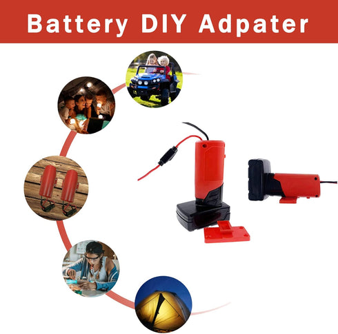 for Milwaukee 12V M12 Battery Adapter with Fuse & Switch,Power Wheels Adapter 14 Gauge Wire Power Convertor for DIY RC Trucks, RC Toys, Robotics, ...