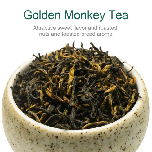 FullChea - Chinese Tea Golden Monkey - Fujian Black Tea Loose Leaf - Golden Tea Chinese - Pleasant Taste with Malt and Chocolate - 4oz / 113g...
