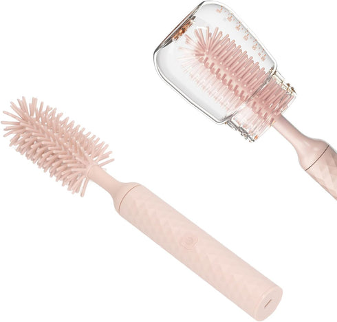Garosa Electric Baby Bottle Brush Electric Cleaning Brush Set 2 Speeds Rotating Silicone Bristles Bottle Brush Pacifier Brush Straw Brush (Pink)...