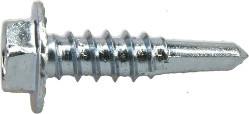 Power Pro Premium Self-Drilling Metal Screws, Zinc Plated Steel, Hex Washer Head Metal to Metal Winged Point Screws, Silver, #10 x 1 inch, Box of ...