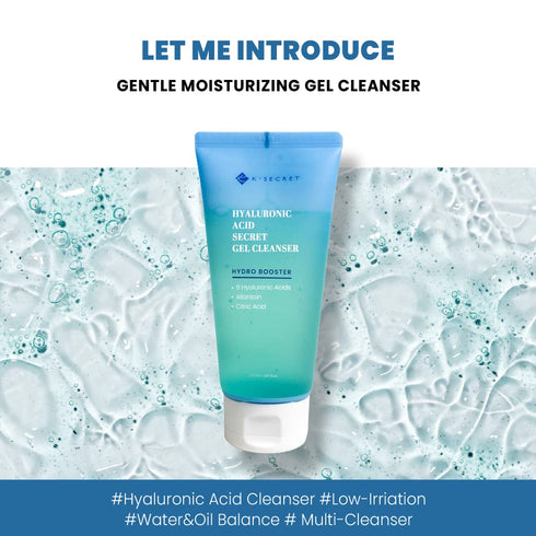 KSECRET Hyaluronic Acid Cleanser, 4.05fl.oz / 120ml | Korean Skincare | Alcohol-Free, Oil-Free/Hydrating Gentle water based face gel cleansing for...
