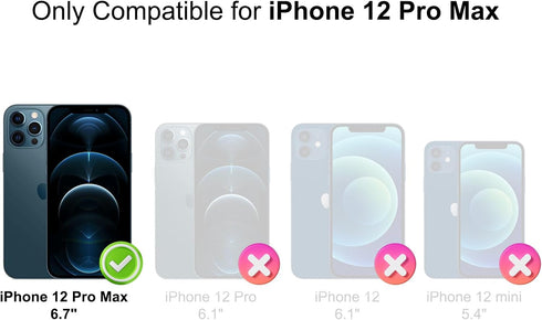 STERKER Compatible for iPhone 12 Pro Max Case, Full Body Rugged Floral Pattern Case with Built-in Touch Sensitive Screen Protector, Soft TPU Bumpe...