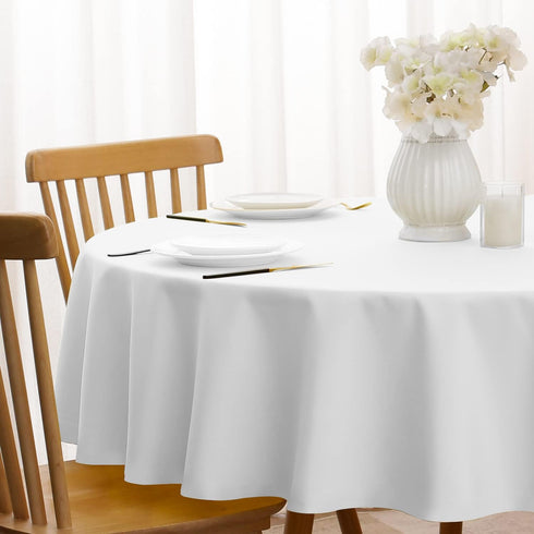 Softalker Round Tablecloth, Waterproof & Stain Resistant Table Cloth Wrinkle Free Fabric Washable Polyester Table Cover for Spring/Party/Outdoor -...