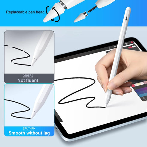 EFAITHFIX Stylus Pen for Touch Screens with Magnetic Design Rechargeable Universal Active Stylus Pen Compatible with iOS/Android/Tablet/Phones/iPa...