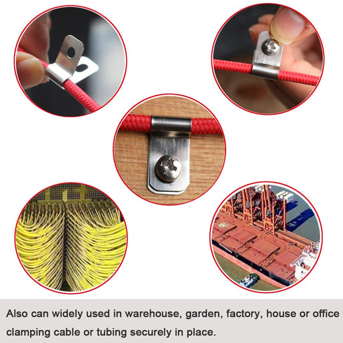 100 Pcs Fence Wire Clamps, Stainless Steel Wire Clips Mount Welded Wire to Vinyl, Wood or Metal Fence (for 12-16 Gauge Wire Fencing)...