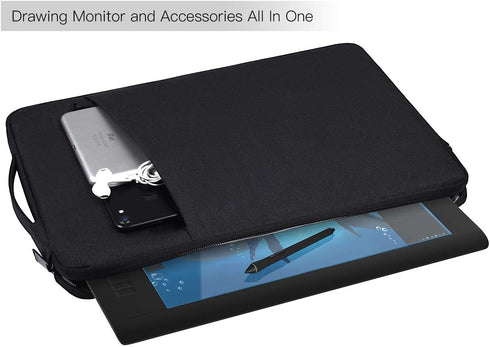 Waterproof Drawing Tablet Sleeve Case Bag for XP-Pen Deco 01 V2/ Artist12 Pro, Huion H610 Pro/ HS610 HS611, UGEE M708, Wacom One, GAOMON PD1161, B...