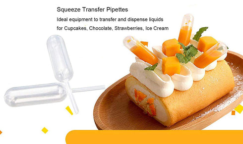 350pcs 4ml Mini Squeeze Transfer Cupcakes Pipettes-Disposable Plastic Droppers for Cupcake,Dessert,Strawberries and Chocolate...