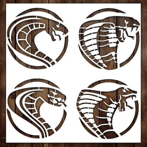 Snake Stencil | Reusable Reptile Stencils for Painting on Wood, Glass, Wall, Rock, Fabric, Walls, Canvas, Glassware | Cobra Stencil Template 8"x 8...