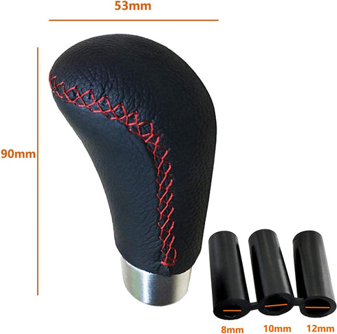 Lunsom Leather Shift Knob, Car Gear Shifter Stick Auto R Style Shift Stick Handle Head Gear Shift Lever Knob for Most Manual Transmission Vehicle ...