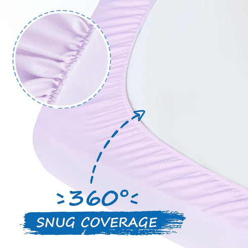 Crib Sheets Girl, Baby Crib Sheets for Standard Crib Mattress & Toddler Bed Mattress, Snug Fit Breathable Soft Fitted Crib Sheet (28''x 52''x 8'')...