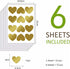 Amaonm 72 Pcs Removable Sparkling Gold Heart Wall Decals Stickers DIY Peel and Stick Art Decor Vinyl Wall Decal for Home Walls Weeding Birthday Pa...
