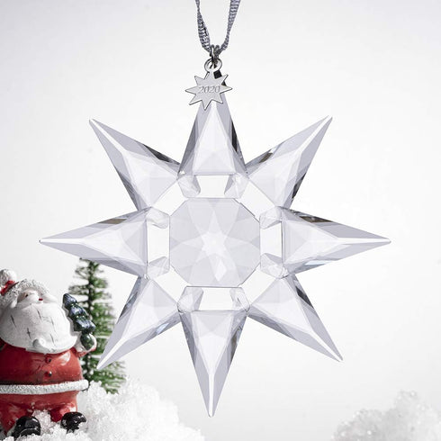 XIANGBNA 125 Annual Edition Christmas Crystal Star Snowflake Ornaments (125 Colorful) (125 Clear)...