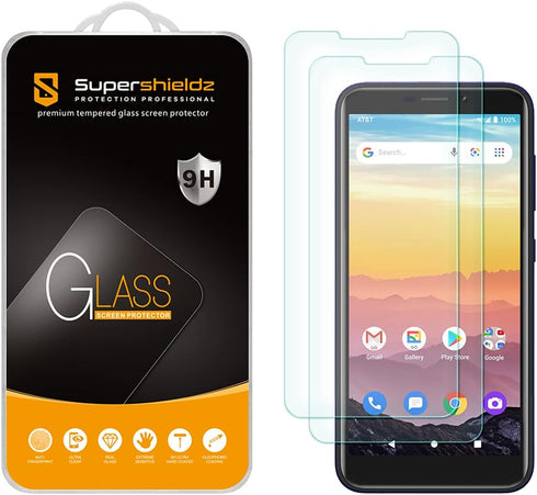 Supershieldz (2 Pack) Designed for AT&T Calypso 2 / AT&T Calypso/Cricket Debut/Cricket Vision 3 Tempered Glass Screen Protector, Anti Scratch, Bub...