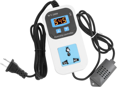 Fafeicy WT2000 110-220V Digital Humidity Controller, Humidify Dehumidification Switch Socket, 0%~99% RH Control Range Used in Humidity Control Fie...