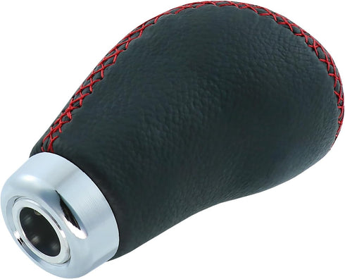 6 Speed Shift Knob Manual Shifter Knobs Handle Leather Gear Stick Driving Transmission Fit Most Car Truck SUV Vehicles (Black+Red Line)...