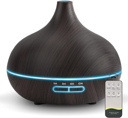 Diffusers for Essential Oils Large Room, 550ml Essential Oil Diffusers with Remote Control, Ultrasonic Oil Diffuser with Timer, 7 Colors Light for...