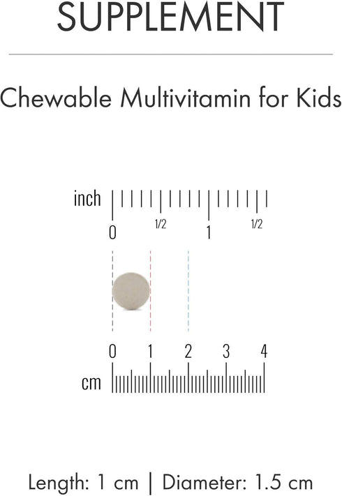 Dr. Mercola Chewable Multivitamin for Kids, 30 Servings (60 Tablets), 0g Sugar Per Serving, Natural Orange Flavor, Dietary Supplement, Supports Ov...