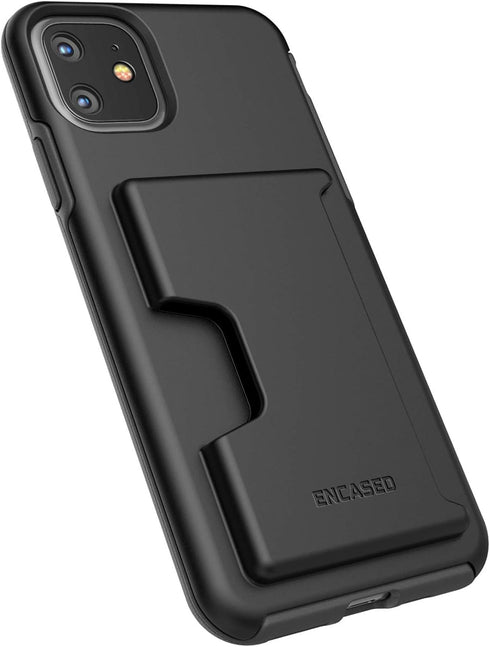 ENCASED iPhone 11 Wallet Case (2019) Ultra Durable Cover with Card Holder Slot (4 Credit Cards Capacity) Black...