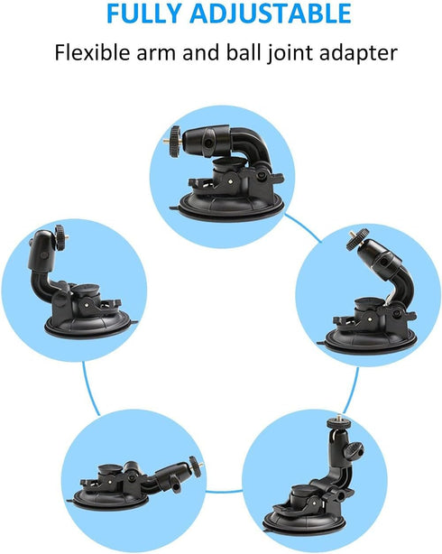 EXSHOW Car Camera Mount Holder for GoPro, Suction Cup Car Windshield Dashboard Dash Mount, Heavy Duty Action Camera Stand for GoPro Vlogging SJCAM...