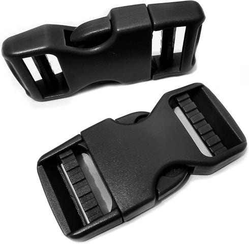Buckle 1" Wide Inside, Quick Side Release Buckle for 1 inch/25mm Webbing Straps, Heavy Duty Plastic Buckles Dual Adjustable No Sewing Clips for Bo...