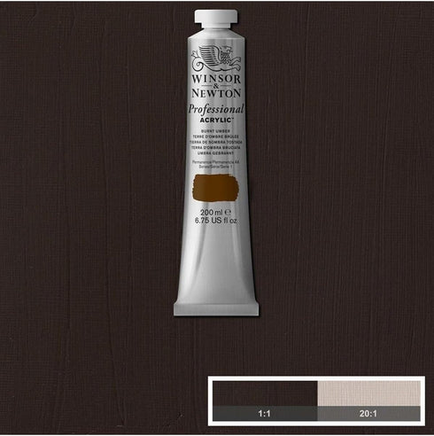 Winsor & Newton Professional Acrylic Paint, 200ml (6.75-oz) Tube, Burnt Umber...