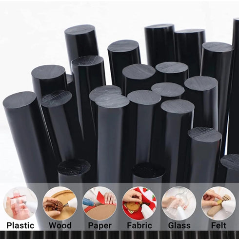 Black Hot Glue Sticks 20Pcs for Mini Glue Gun Repairing Tool- 0.27“ Diameter X7.87" Long for Gluing Projects,Car Dent Repair, Handiraft DIY, Artif...