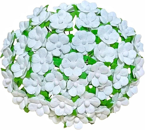 Mini Flowers Mulberry Paper Artificial Craft Scrapbook Wedding Supply Accessory DIY. Small Flower Bouquets, Greeting Cards Decorations. (White)...