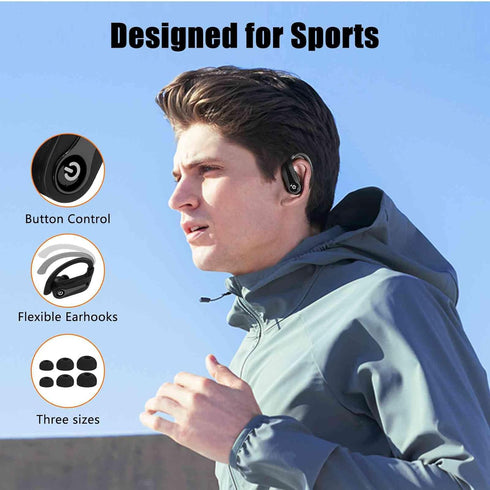 UrbanX Challenger Series Sports Earphones Wireless Bluetooth with Built-in Mic, 200H Playtime, Immersive Sound, Quick-Pair, Secure Fit, IPX7 Water...